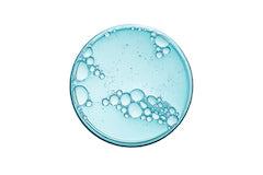 Magnified drop of hyaluronic acid (sodium hyaluronate)