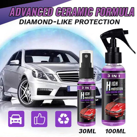 Quick Ceramic Coating - Car Wax Polish Spray Superhydrophobic Hybrid Liquid glass Solutions Ceramic Polish and Wax carnauba car wax