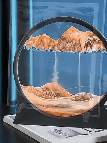 Moving Sand Art Picture Round Glass 3D Hourglass Deep Sea Sandscape In  Motion Display Flowing Sand Frame 7/12inch For home Decor| | - AliExpress