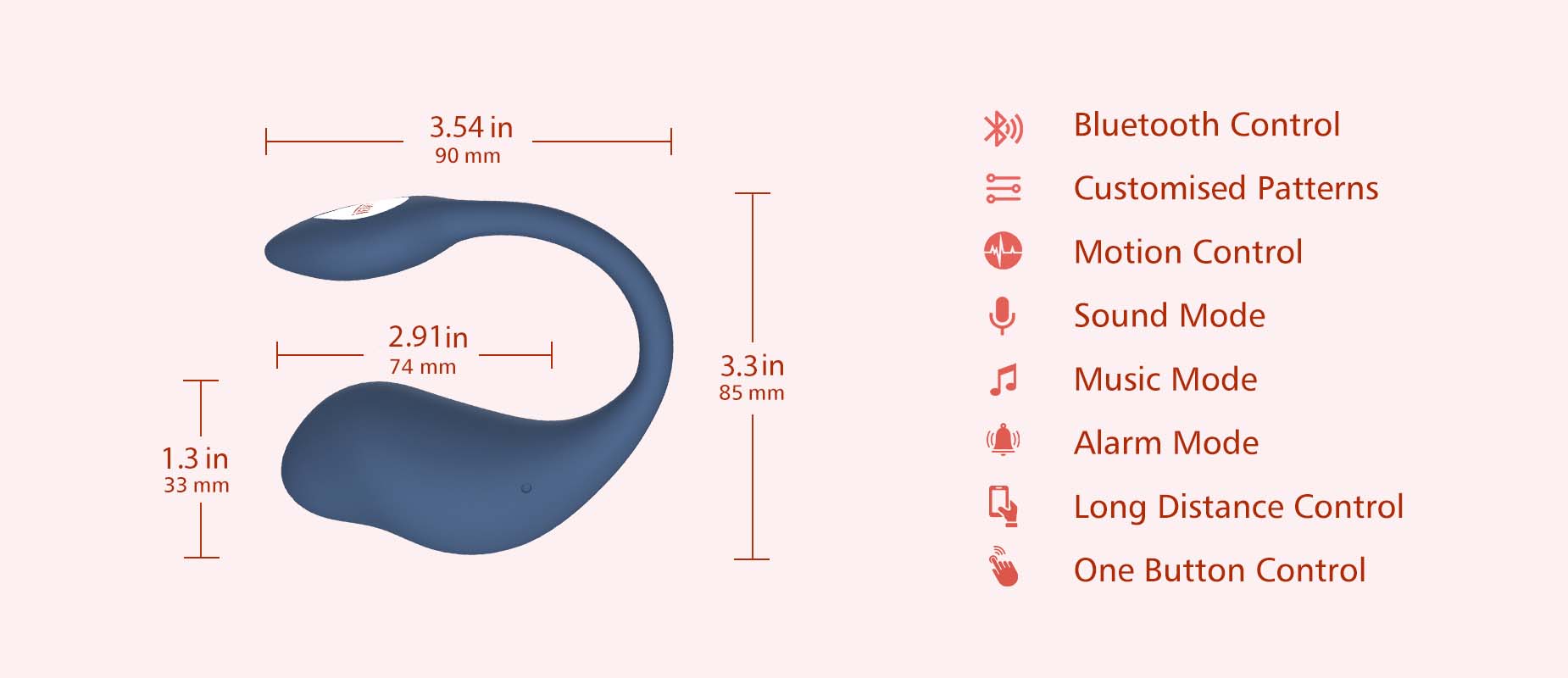 App-controlled vibrator size