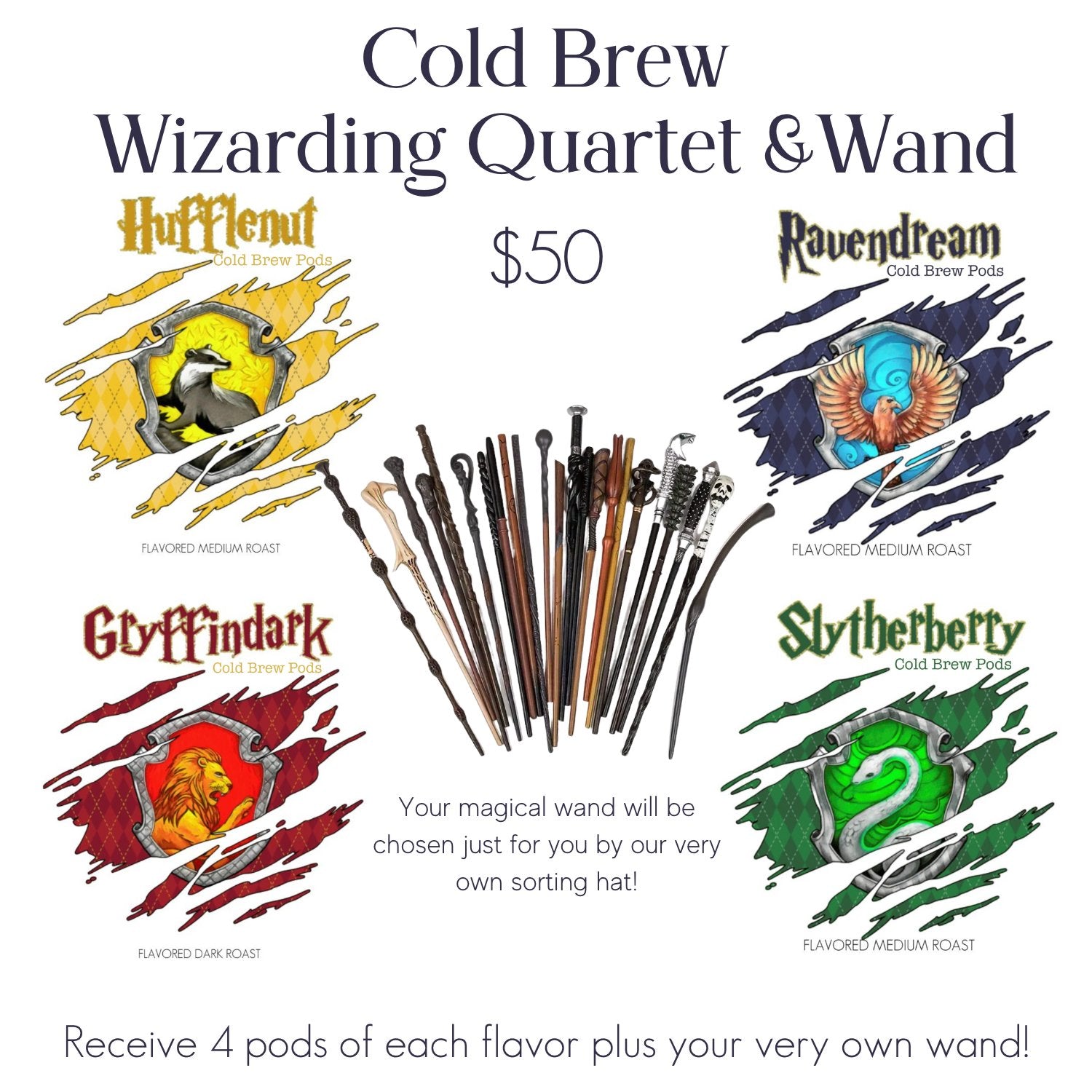 Wizarding Quartet Cold Brew Pods + Wand