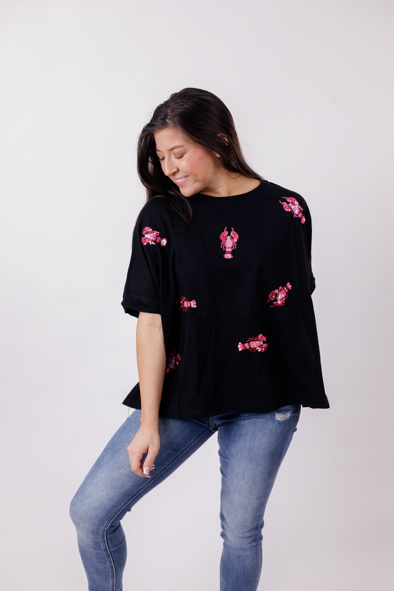 Extra Spicy Sequined Crawfish Tee