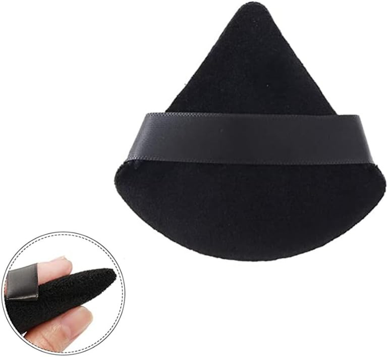 2Pcs Powder Puff Makeup Triangle Powder Puff Soft Powder Puffs Sponge Reusable- BLACK