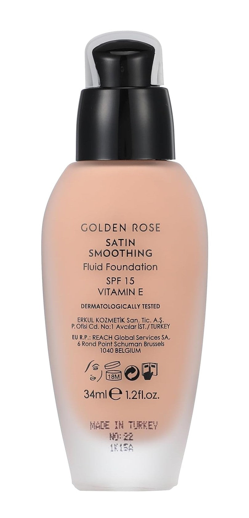 Golden Rose Satin Smoothing Fluid Foundation SPF15 - NO : 22