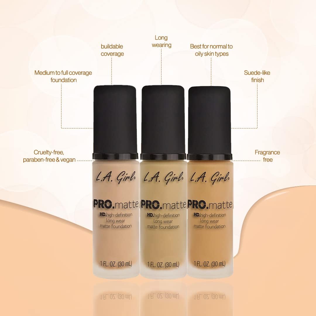 L.A. Girl Pro Matte Long Wear Foundation - Glm718 Sandy Beige