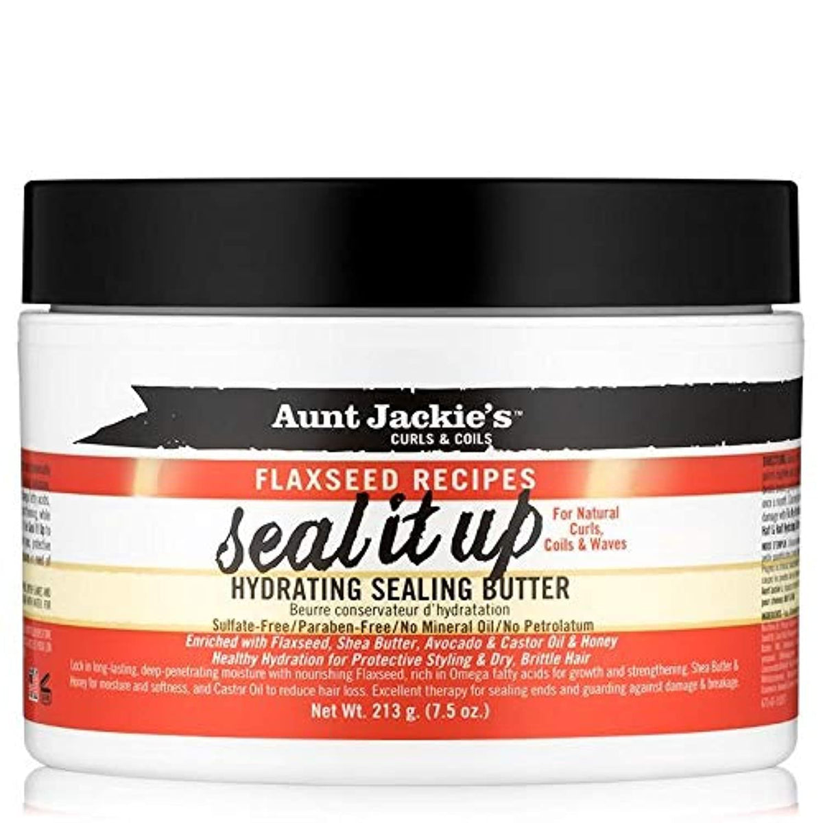 Aunt Jackie's Curls & Coils Flaxseed Recipe Seal,Hydrating Sealing Butter -213gm