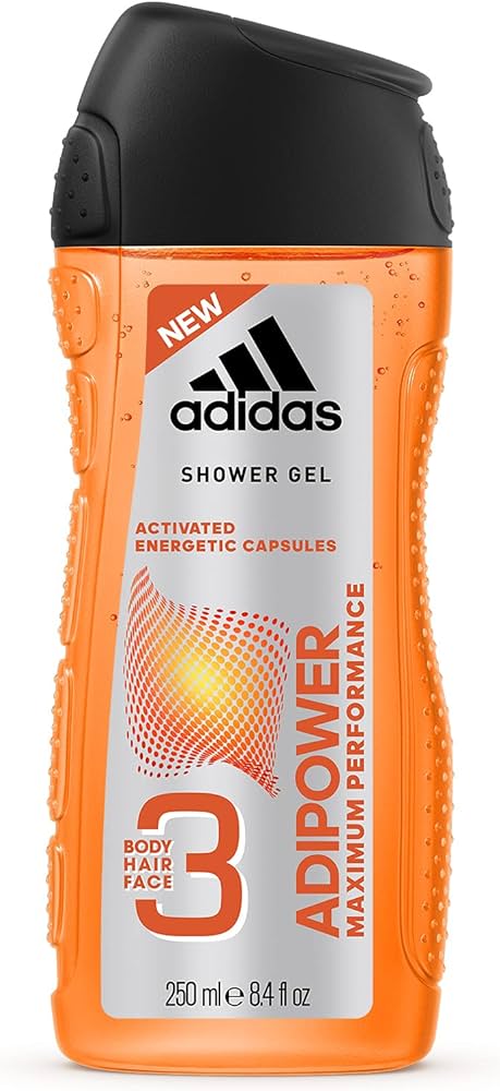 Adidas Adipower Shower Gel for Men, 3 in 1Face , Hair , Body- 250 ml