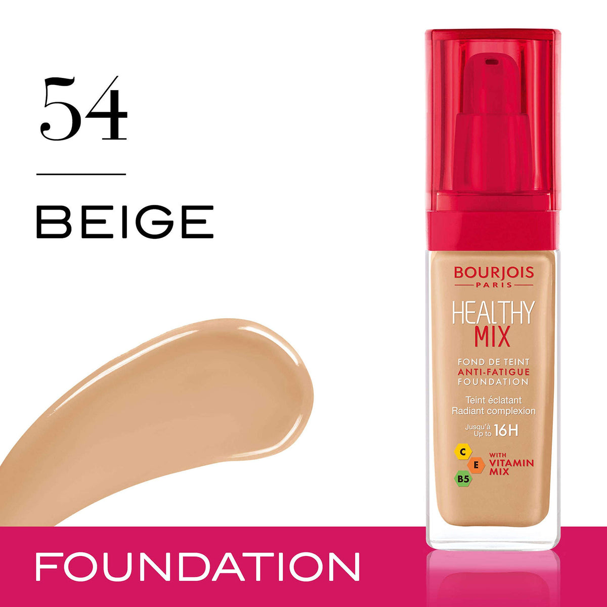 Bourjois Healthy Mix Anti Fatigue Foundation - 30 ml - 54 Beige