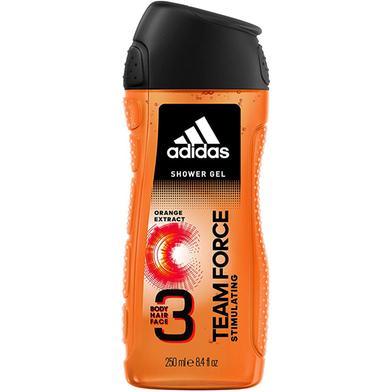 Adidas Team Force 3 In 1 Body, Hair ,Face , Shower Gel For Men, 250ml