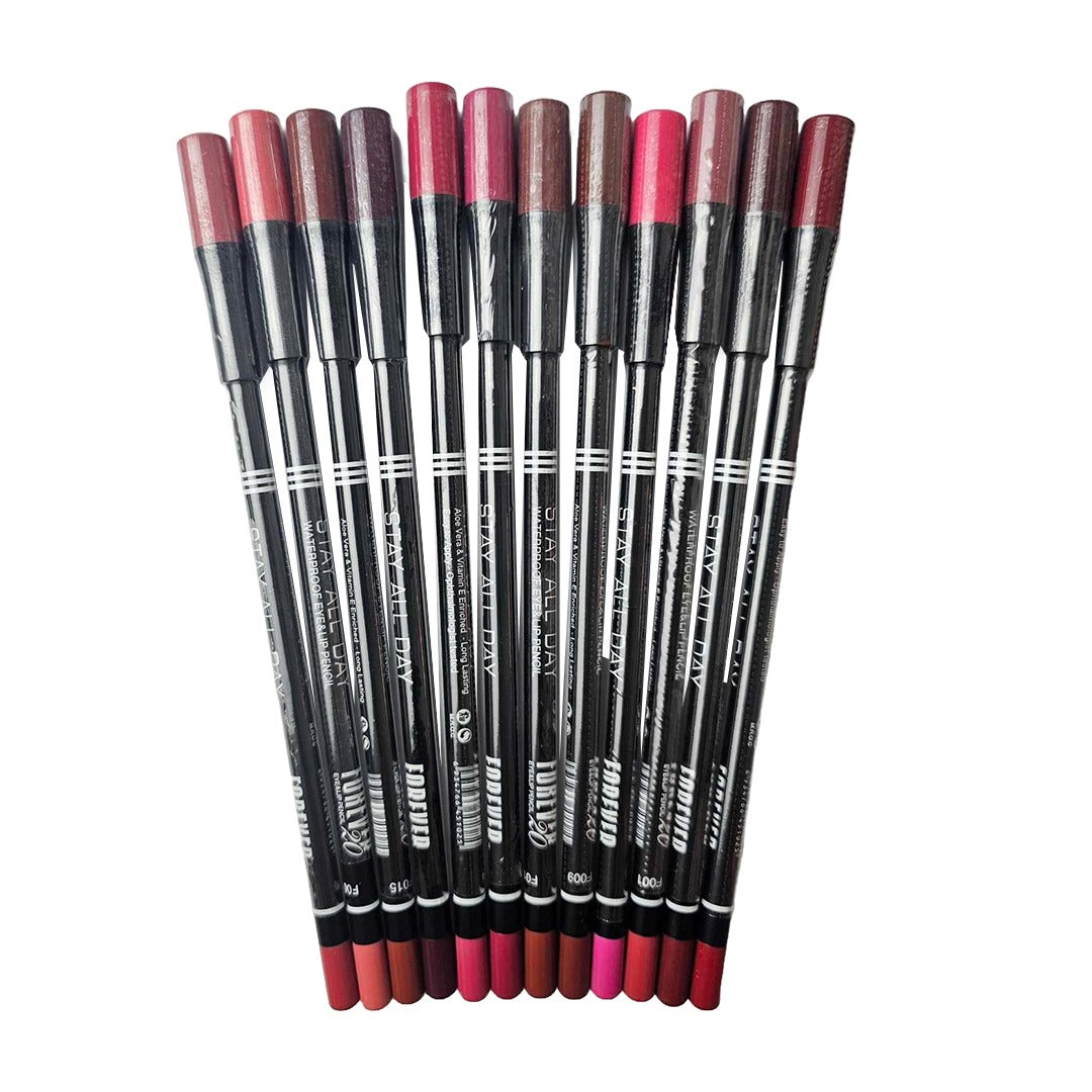Forever Stay All Day Eye & Lip Pencil Waterproof - 12Pcs