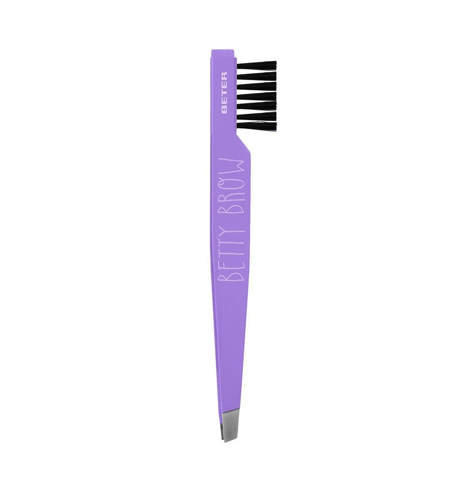 Beter Brow Slanted Tip Tweezers, With brush - بيتر ملقاط + فرشاة حواجب