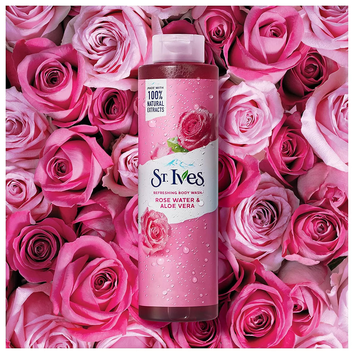 St. Ives Refreshing Cleanser Rose Water & Aloe Vera Body Wash, Shower gel100% Natural Extracts