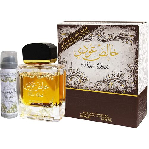 Khalis Oudi (Pure Oudi) Lattafa for Unisex - EDP - 100ml & with free Deodorant 50 ml