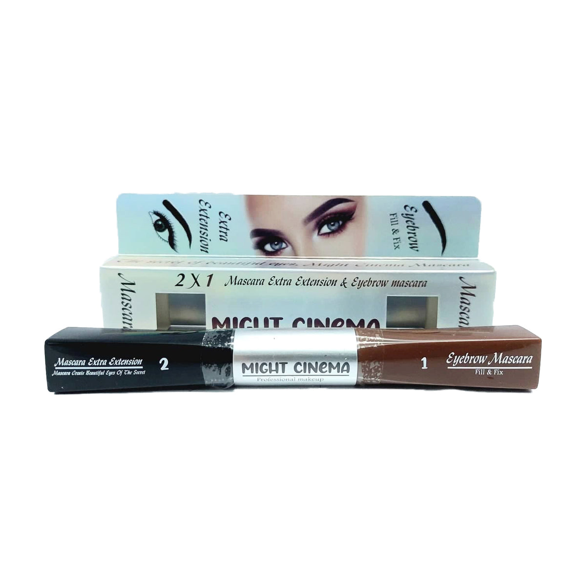 Might Cinema Mascara Black Extra Extension & Eyebrow Medium Brown 2X1