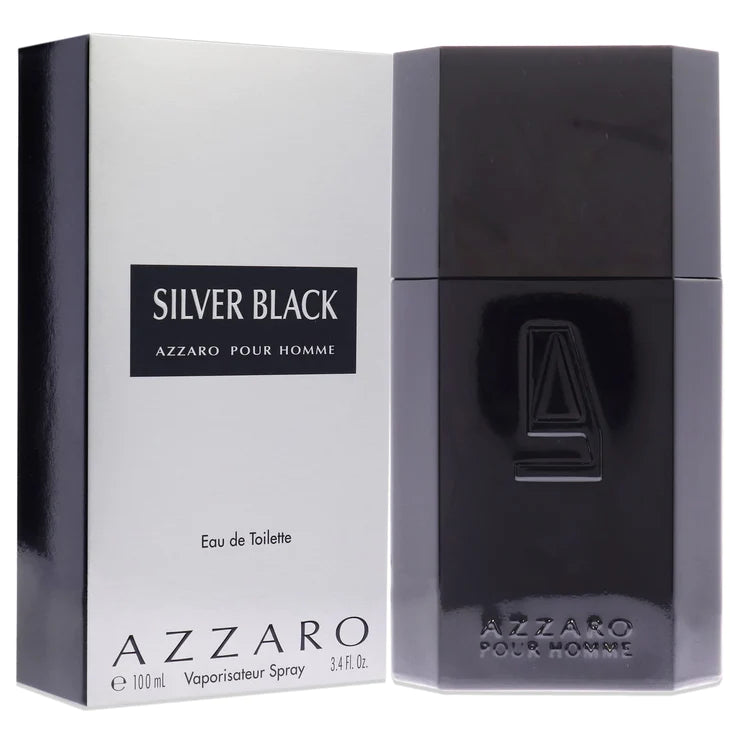 Azzaro Silver Black For Men -Eau De Toilette, 100ml