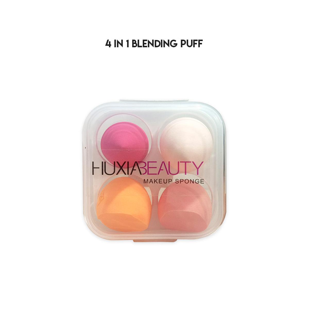 HuxiaBeauty 4 Pcs Makeup Beauty Blender Sponges In Box - طقم من 4 قطع اسفنجة دمج للميكب + صندوق للحفظ