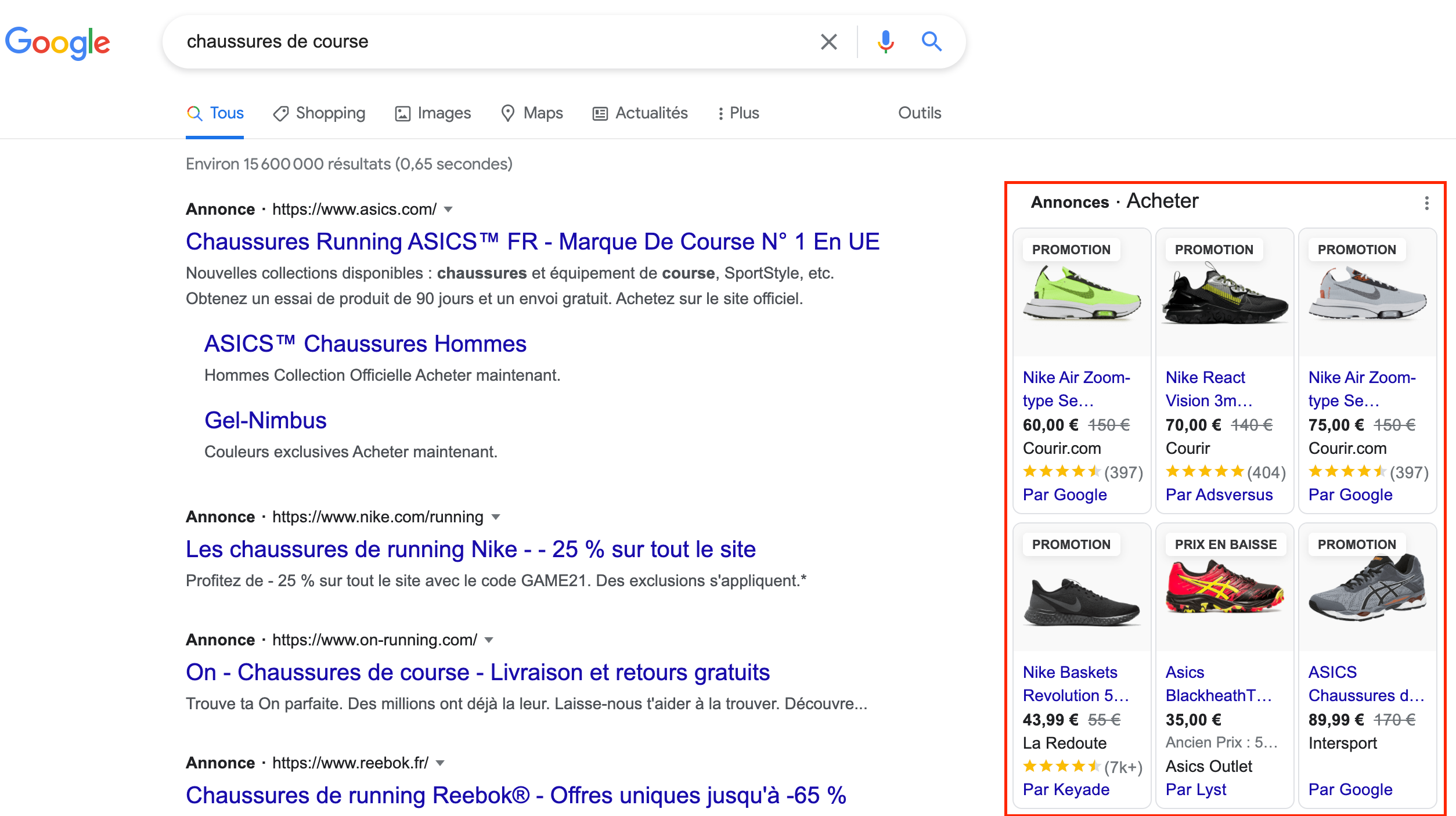 exemple de campagne google shopping