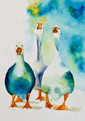 Geese study watercolour