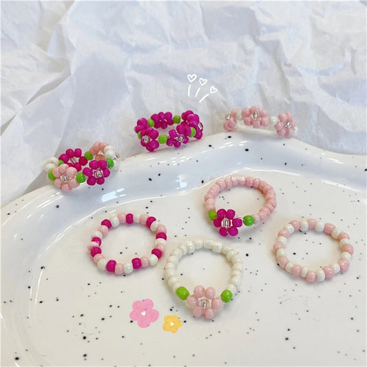 K-style Flower Beads Ring – HAPPY DAISY MARKET