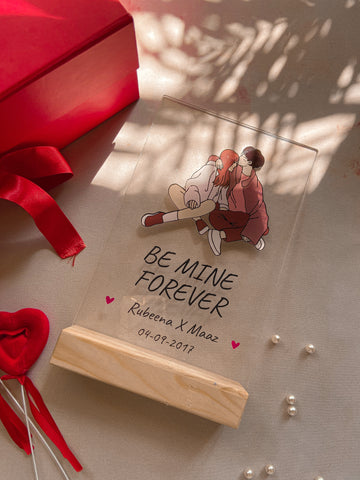 TPC Gifts presents Valentines Week Gift hamper - propose day. an Acrylic Stand with your Names on it along with a date.