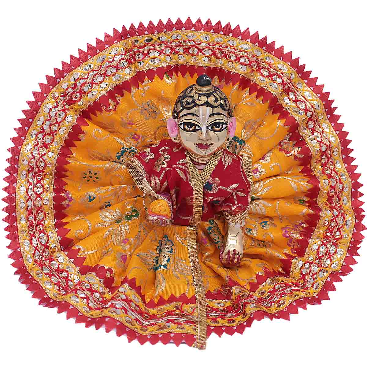 Ladoo Gopal | Kanha ji | Thakur ji | Laddu Gopal Dress | Chiken Work Pink  Dress | Dress with Mukut/pagdi | Summer Dress, Poshak, Vastra, Clothes |  Size (6) : Amazon.in: Home & Kitchen