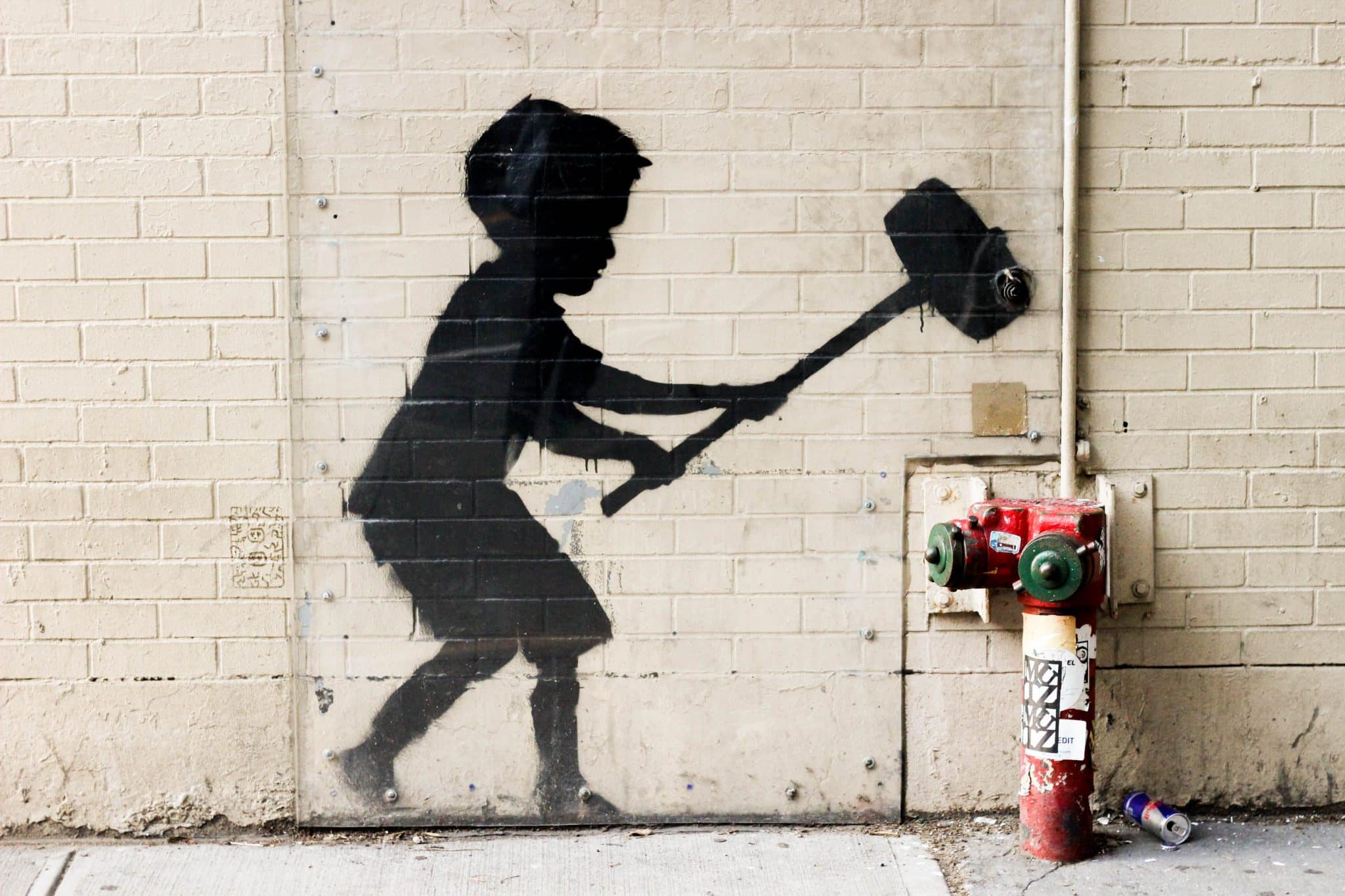 Banksy Hammer Boy NYC