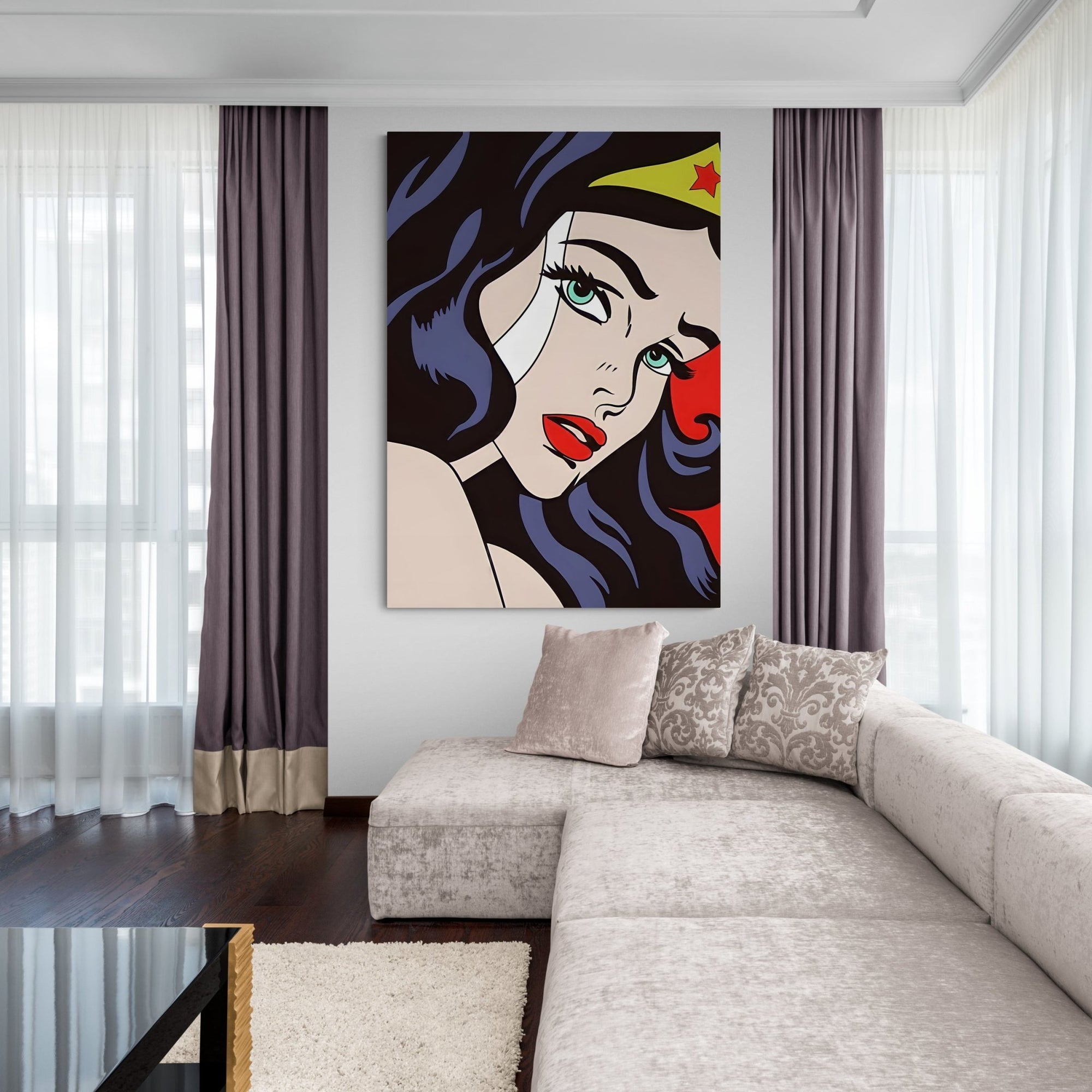 Superhero Woman Pop Art Canvas | The Trendy Art