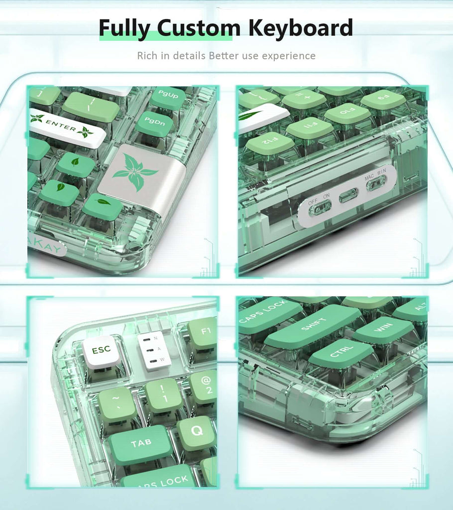 GK GAMAKAY GK75 75% RGB Transparent Gasket Mechanical Keyboard