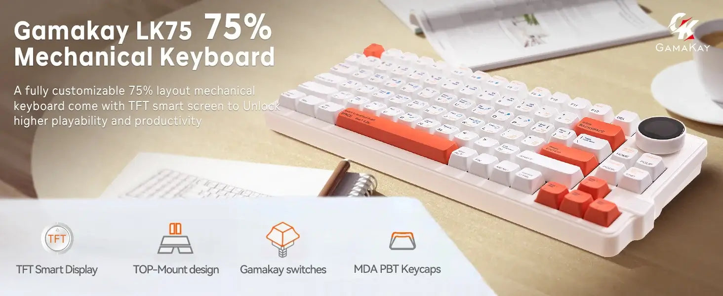 Gamakay LK75 75 mechanical keyboard-Top mount design