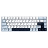 Gamakay TK68HE 65 percent keyboard with 68keys, with the pbt cherry keycaps, the space bar, arrow keys and ender key are deep blue while other keys are light blue