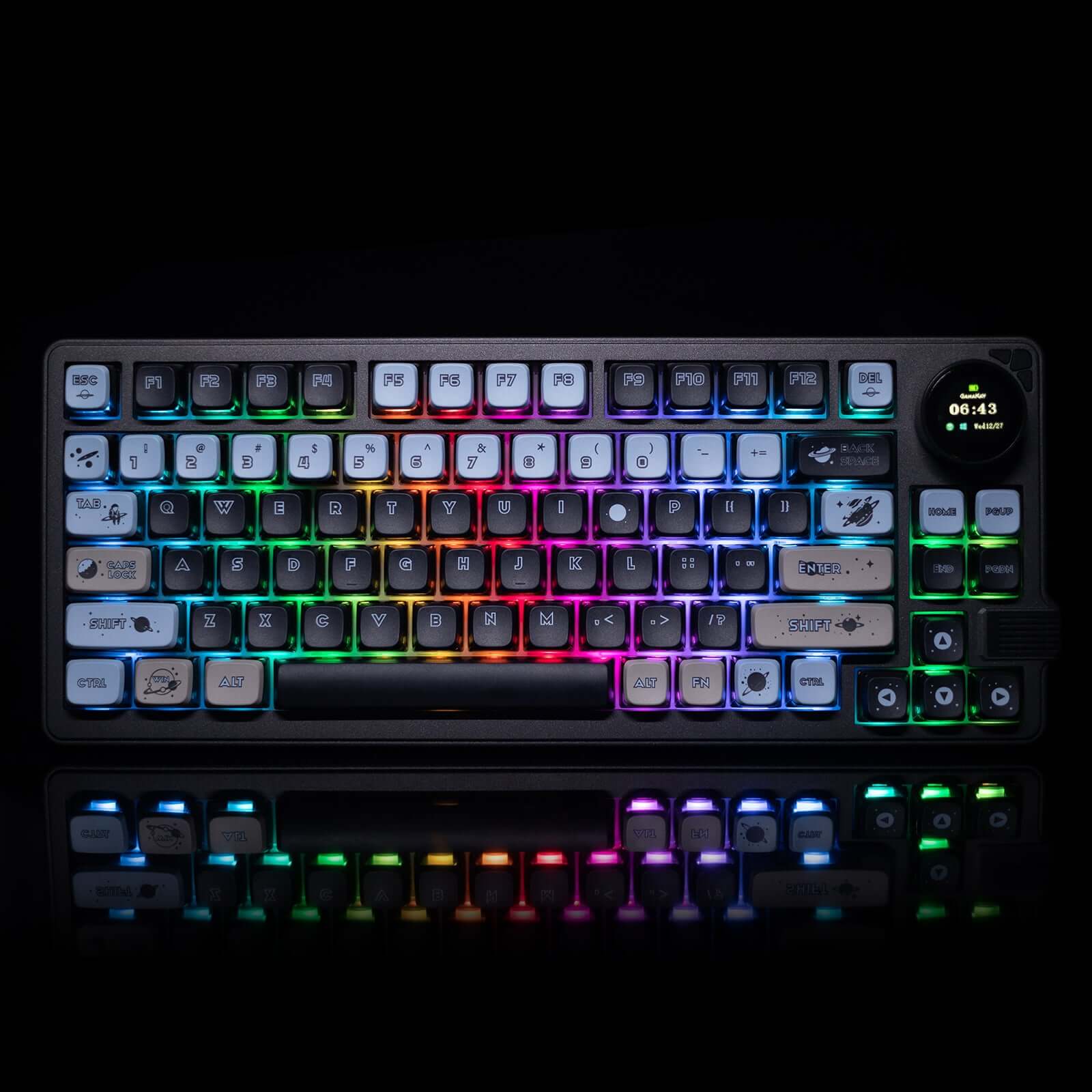 Gamakay LK75 75% Mechanical Keyboard with TFT Smart Display & Knob: A sleek and compact mechanical keyboard designed for productivity and style. Features a vibrant TFT Smart Display for customizable information at your fingertips. The tactile knob allows 