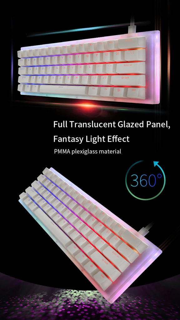 GamaKay K61 60% RGB Mechanical Gaming Keyboard with Gateron Switch