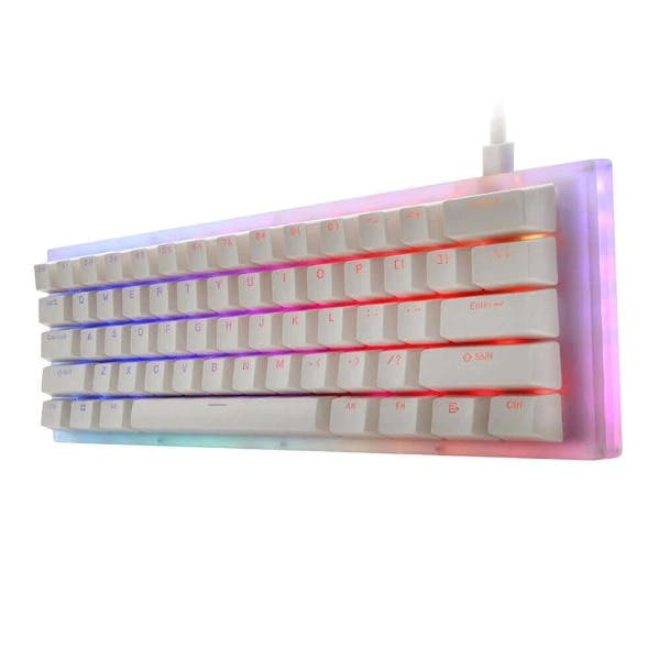 GamaKay K61 60% Acrylic Mechanical keyboard White / Gateron Red Switch