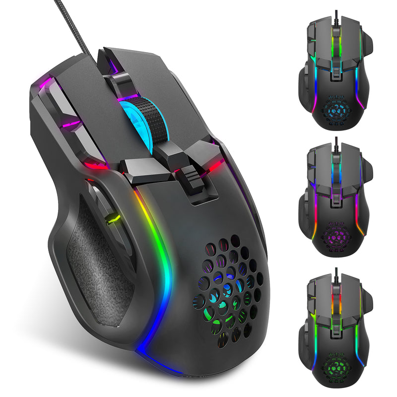 wired rgb gaming mouse