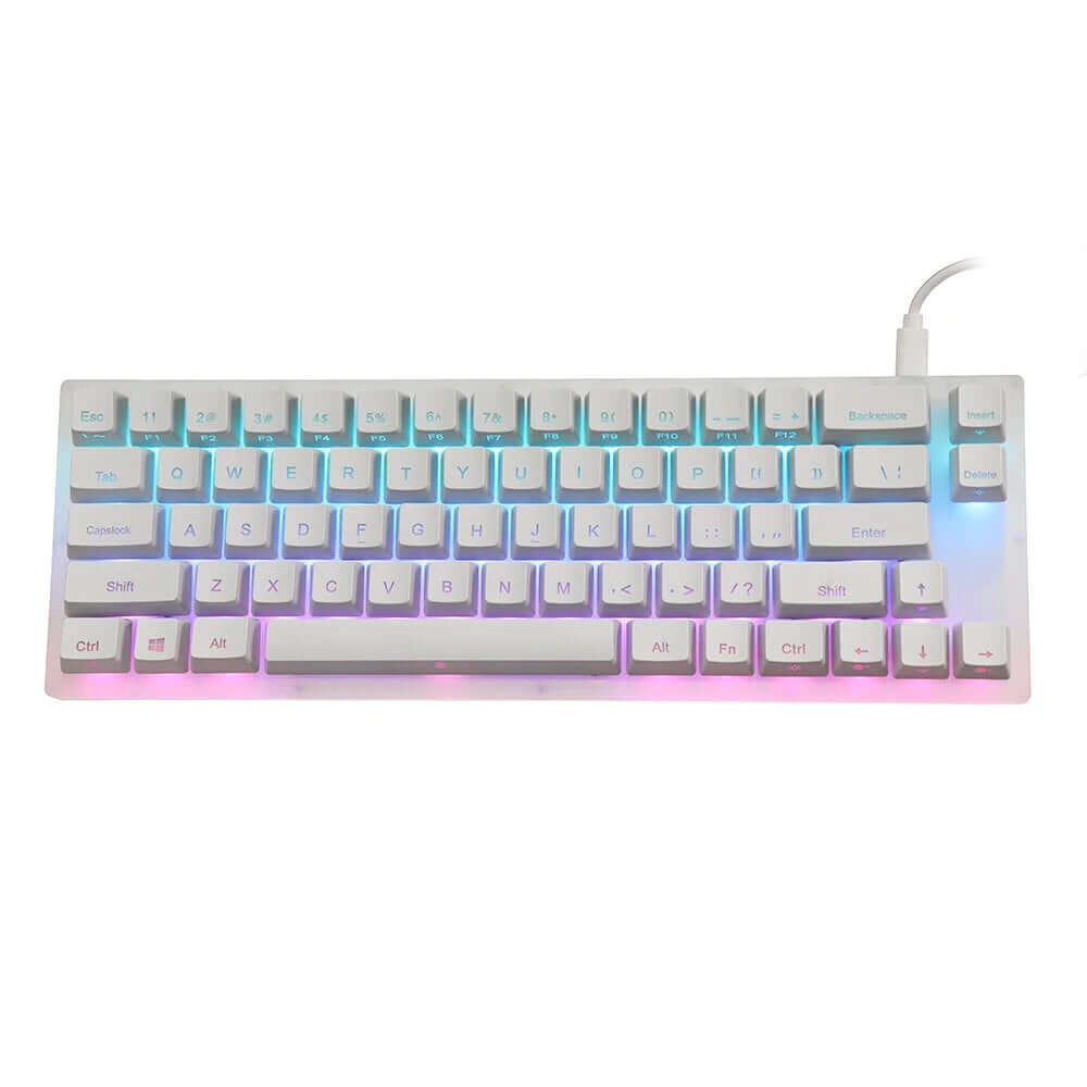 GamaKay K66 60% Mechanical keyboard-Acrylic keyboard case White / Gateron Red Switch