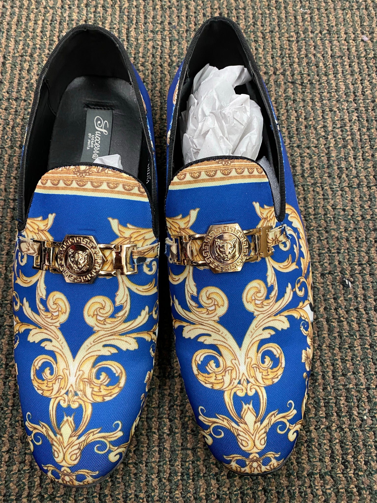 blue versace dress shoes