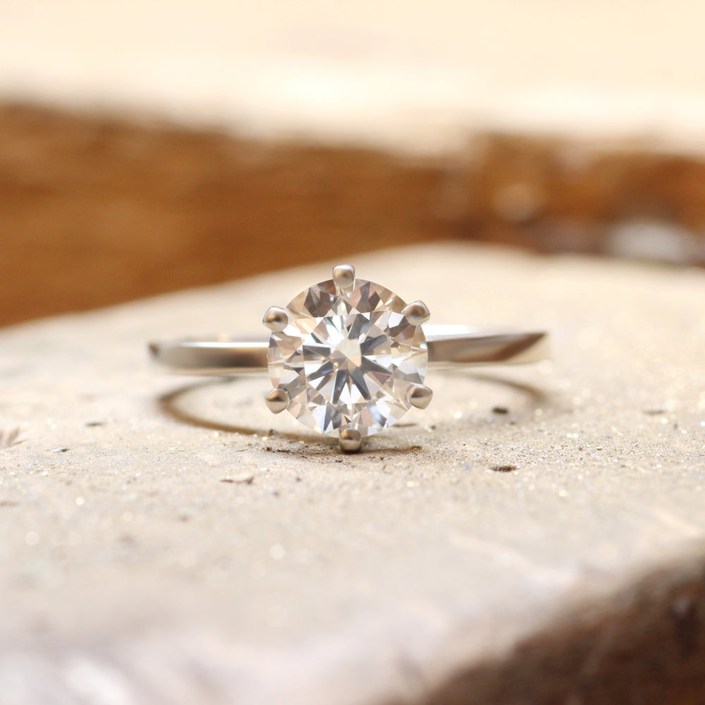 Front view of Carly + Court's custom ring by Goldpoint Jewelry in Greenpoint, Brooklyn.