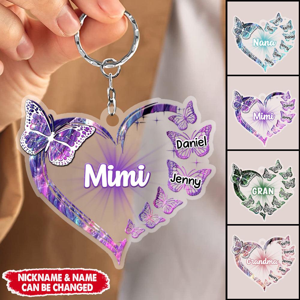 Personalized Heart Butterfly Acrylic Keychain - homessay