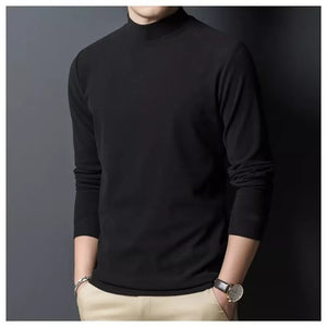 Half high collar bottoming shirt long-sleeved t-shirt men thickened handsome warm lining top - gotmes-shop