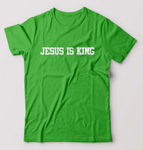 Load image into Gallery viewer, Jesus is King T-Shirt for Men-S(38 Inches)-flag green-Ektarfa.online
