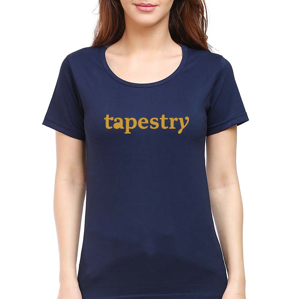Tapestry T-Shirt for Women-XS(32 Inches)-Navy Blue-Ektarfa.online