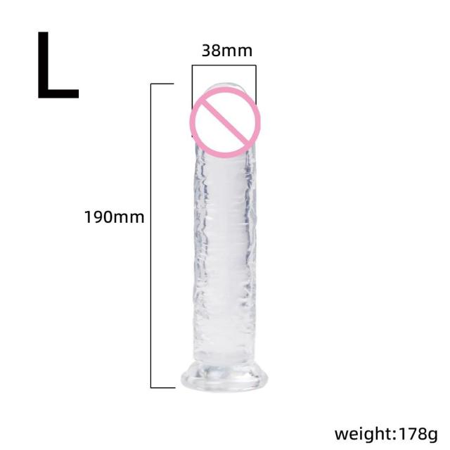 640px x 640px - Huge XL Jelly Dildo Anal Plug for Women Realistic penis With Suction C â€“  sextoygo