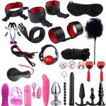 Sex Games Whip Gag Nipple Clamps Sex Toys For Couples Exotic Accessories Sexy Leather BDSM Kits Plush Sex Bondage Set Handcuffs