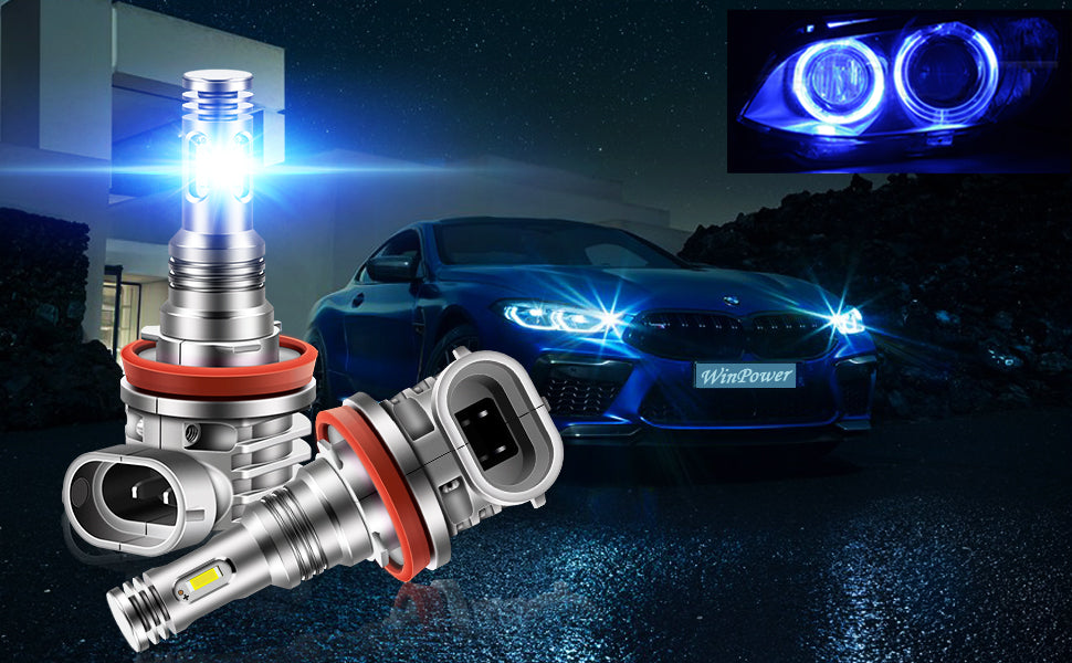 Winpower 360-Degree H8 Angel Eyes LED Headlight Bulbs 8000K Ice blue for  BMW E90 E91 E60 E70 – winpower