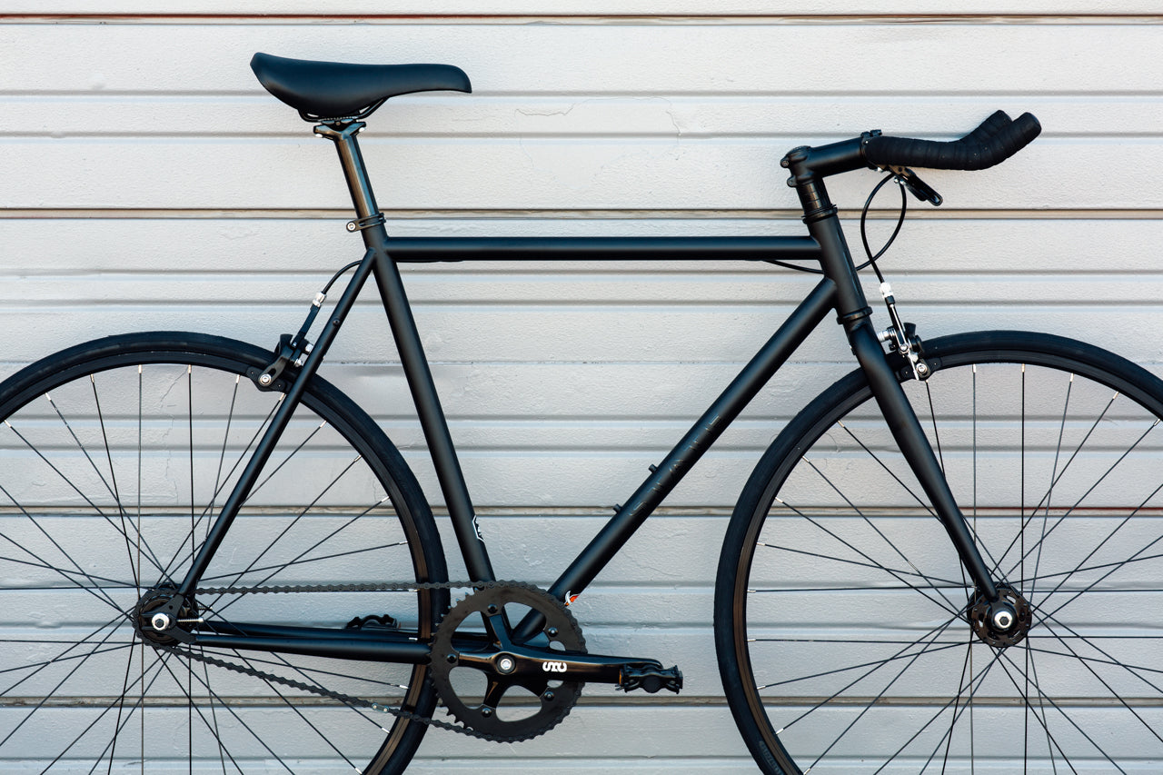 black fixed gear bike