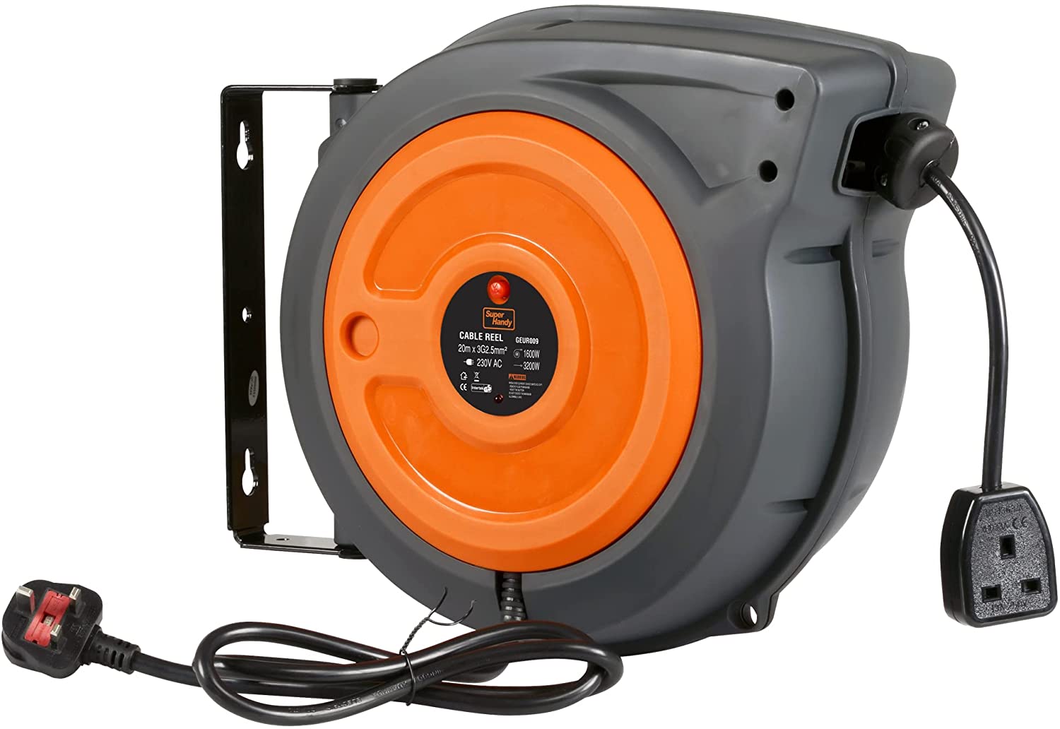 SuperHandy Mountable Retractable Water Hose Reel - 1/2 x 50' Ft, 3/4  Female Threaded Connection