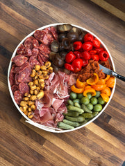 Platter with pickled goods and cured meat