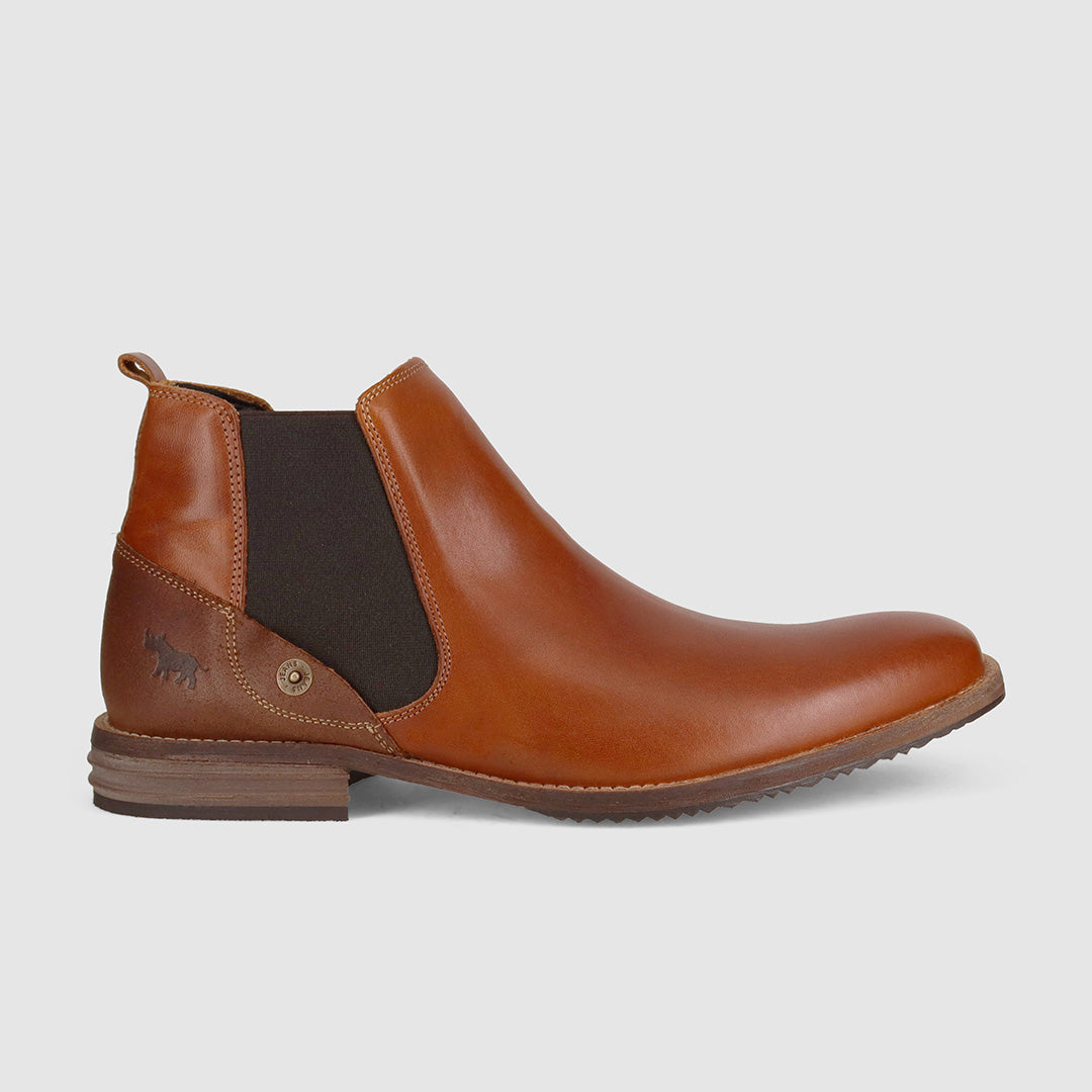 Hugh Cognac - Mens Chelsea Boots - Rhino Shoes