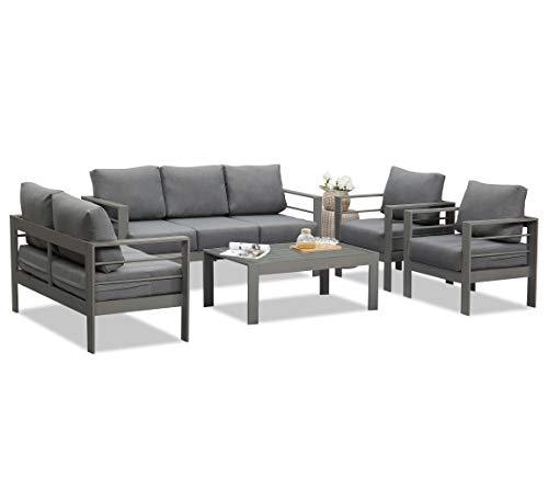 Wisteria Outdoor Patio Furniture Sets, Aluminum Sectional Sofa, G - TheRealHammockTown