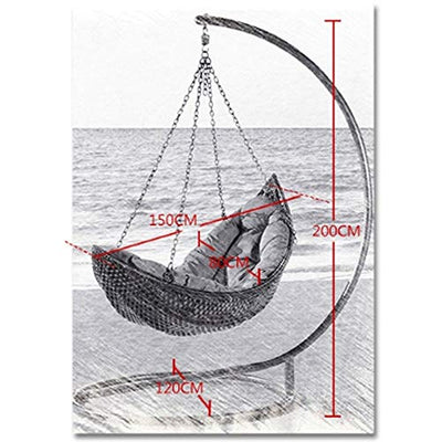 Hanging Curved Chaise Lounge Chair Swing